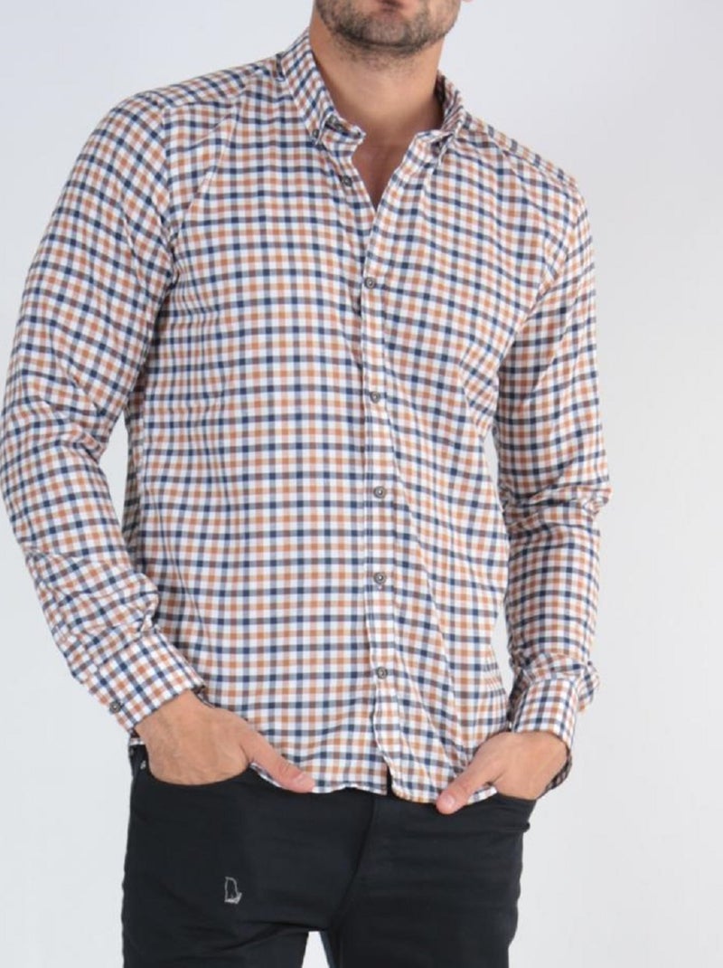 Camicia a quadretti Beige - Kiabi