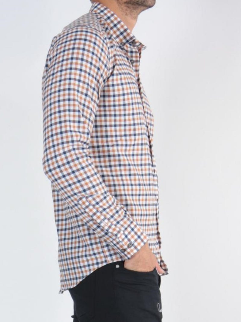 Camicia a quadretti Beige - Kiabi