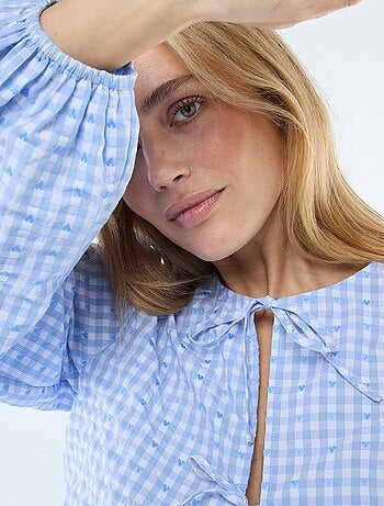 Camicia a quadretti vichy con nodi