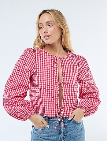 Camicia a quadretti vichy con nodi