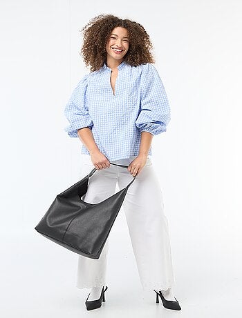 Camicia a quadretti vichy e motivo cuori