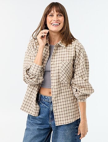 Camicia a quadri a maniche lunghe