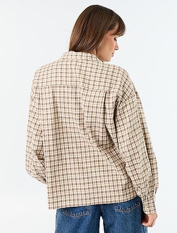 Camicia a quadri a maniche lunghe