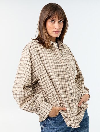Camicia a quadri a maniche lunghe