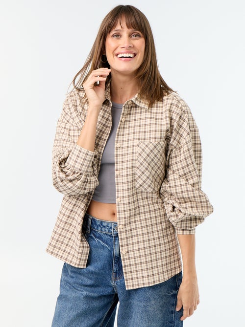 Camicia a quadri a maniche lunghe - Kiabi