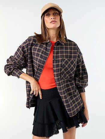 Camicia a quadri a maniche lunghe
