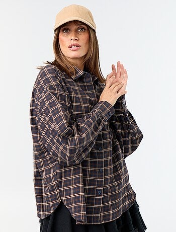 Camicia a quadri a maniche lunghe