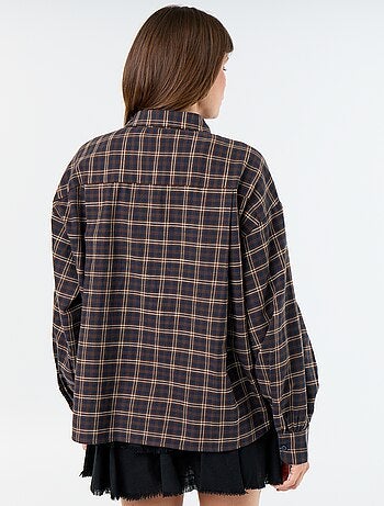Camicia a quadri a maniche lunghe