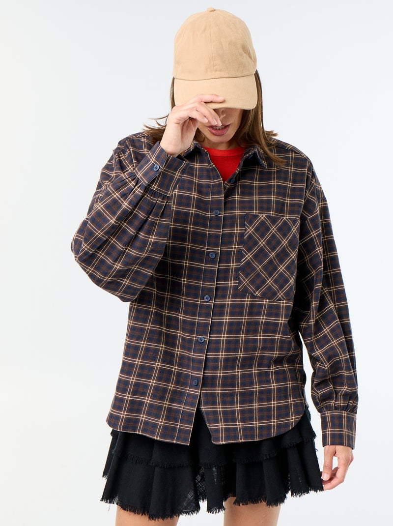 Camicia a quadri a maniche lunghe Blu - Kiabi