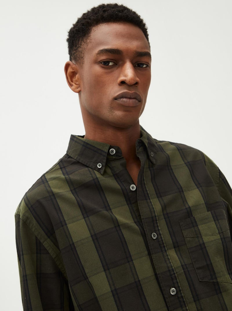 Camicia a quadri a maniche lunghe, MO Fashion Verde - Kiabi