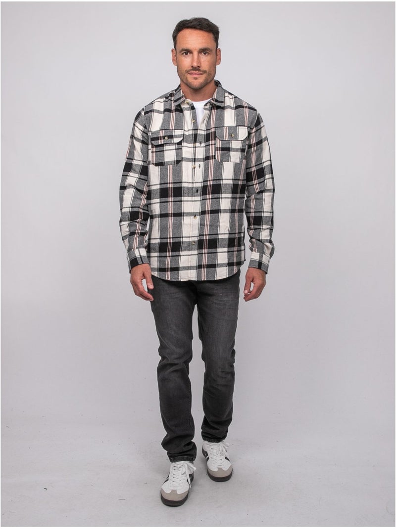 Camicia a quadri a maniche lunghe toxfeat Ecru - Kiabi