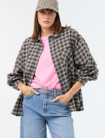 Camicia a quadri a maniche lunghe