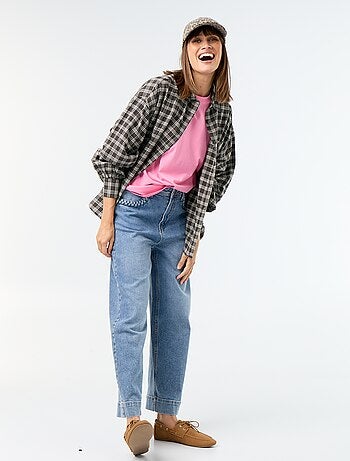Camicia a quadri a maniche lunghe