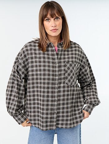 Camicia a quadri a maniche lunghe