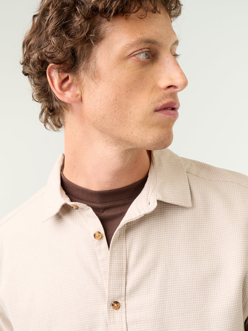 Camicia a quadri Beige - Kiabi