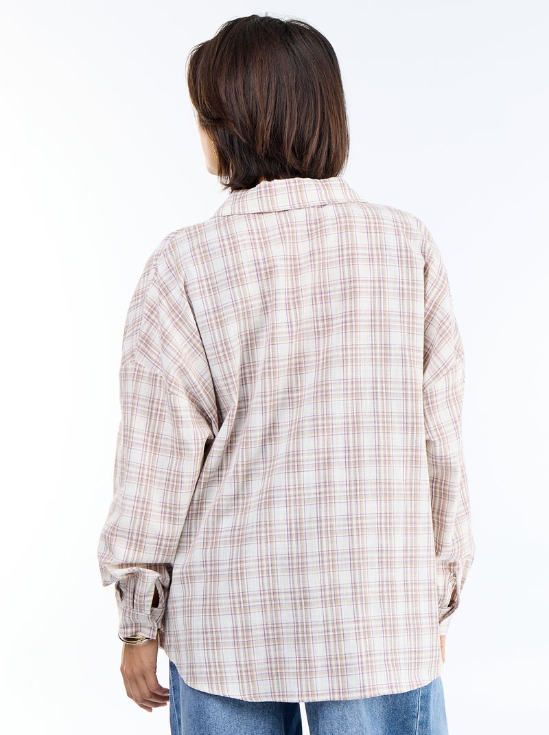 Camicia a quadri Beige - Kiabi