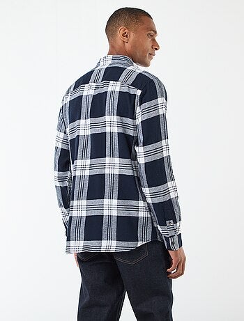 Camicia a quadri con apertura abbottonata