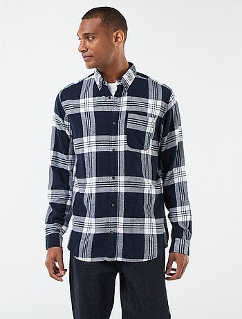 Camicia a quadri con apertura abbottonata