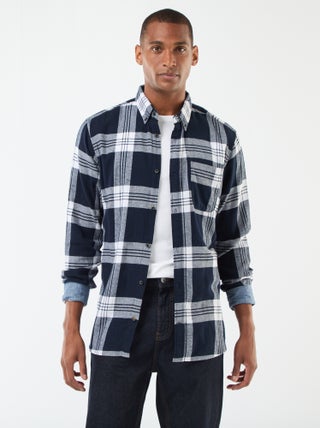 Camicia a quadri con apertura abbottonata