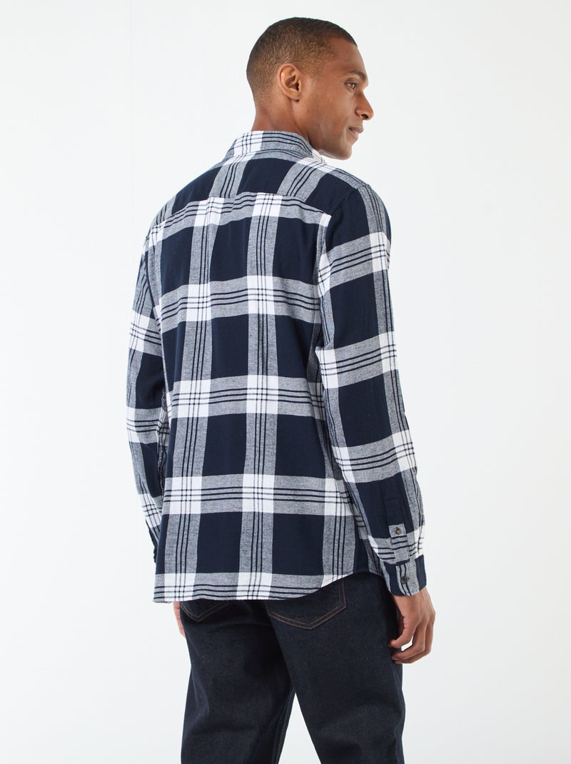 Camicia a quadri con apertura abbottonata Blu - Kiabi