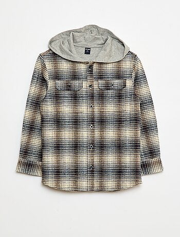 Camicia a quadri con cappuccio