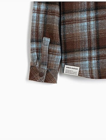 Camicia a quadri con cappuccio, mo fashion