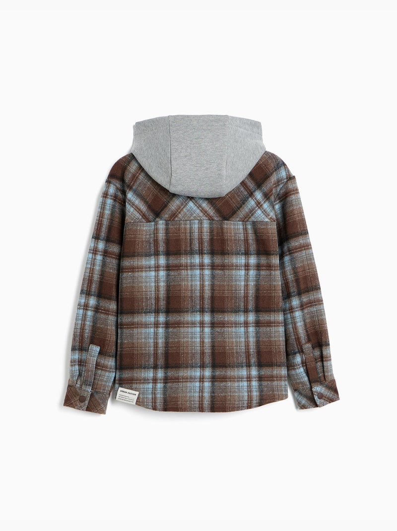 Camicia a quadri con cappuccio, mo fashion Marrone - Kiabi