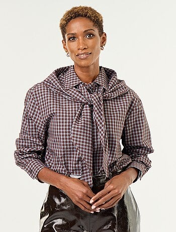 Camicia a quadri con foulard