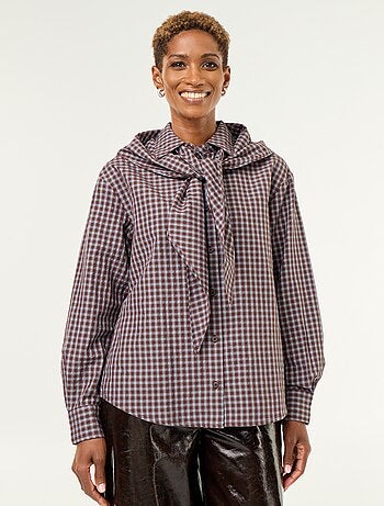 Camicia a quadri con foulard