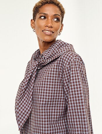 Camicia a quadri con foulard