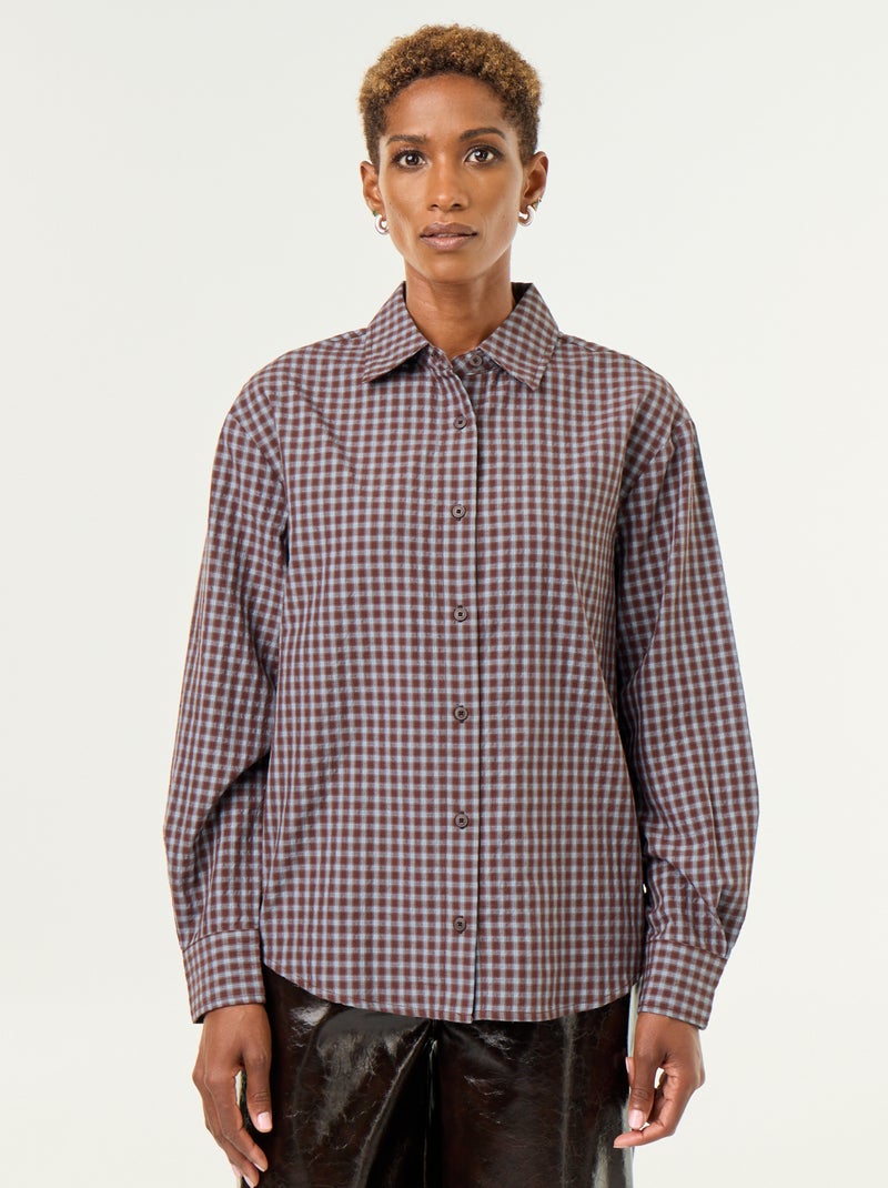 Camicia a quadri con foulard Blu - Kiabi