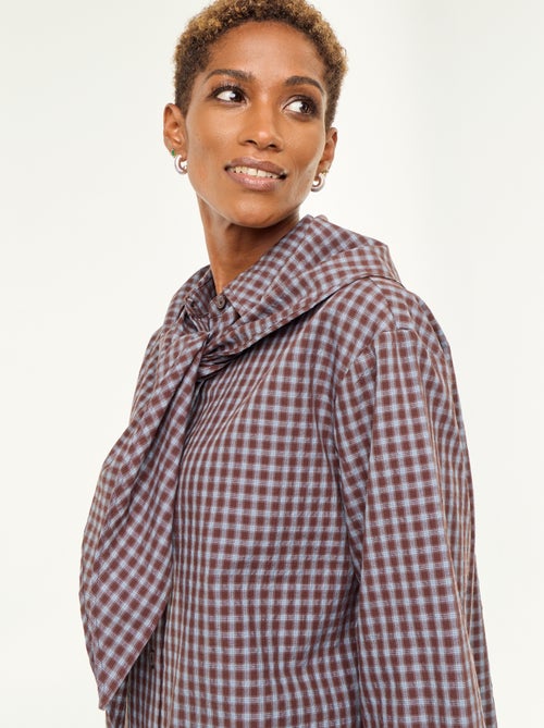 Camicia a quadri con foulard - Kiabi