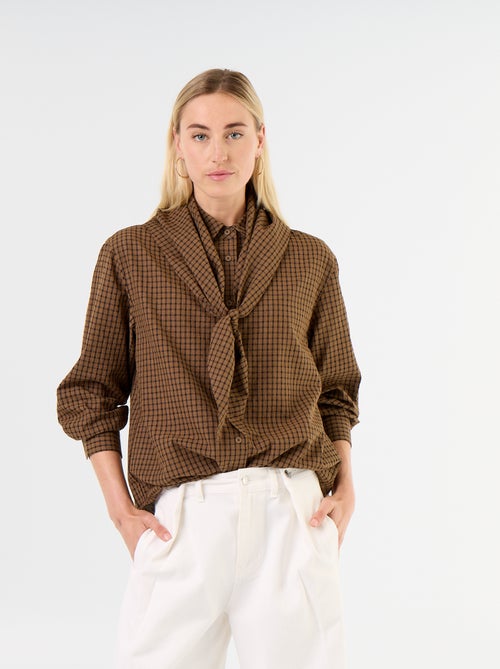 Camicia a quadri con foulard - Kiabi