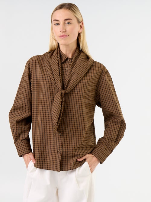 Camicia a quadri con foulard - Kiabi
