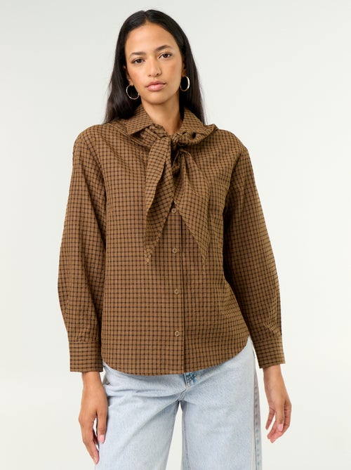 Camicia a quadri con foulard - Kiabi