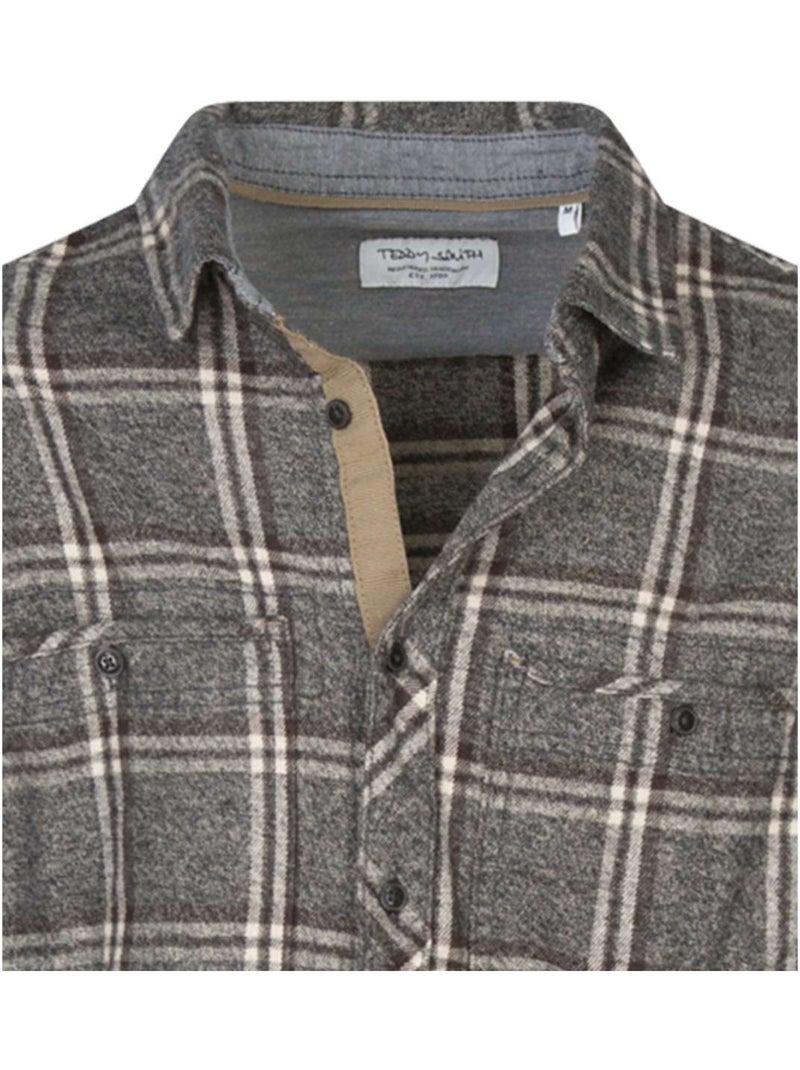 Camicia a Quadri da Uomo Teddy Smith Marrone cappuccino - Kiabi