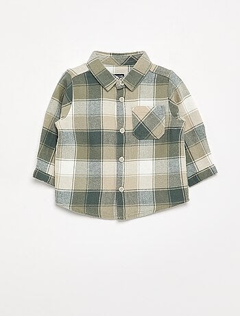 Camicia a quadri e a maniche lunghe