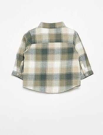 Camicia a quadri e a maniche lunghe