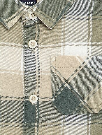 Camicia a quadri e a maniche lunghe