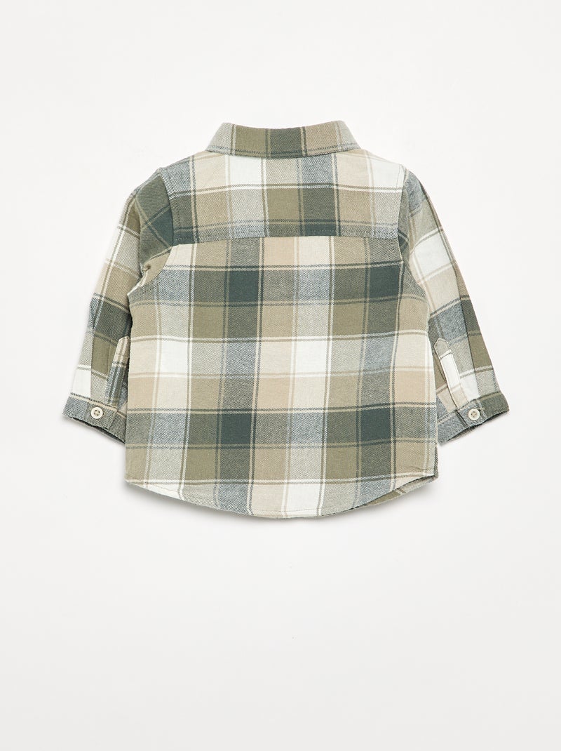 Camicia a quadri e a maniche lunghe Verde - Kiabi