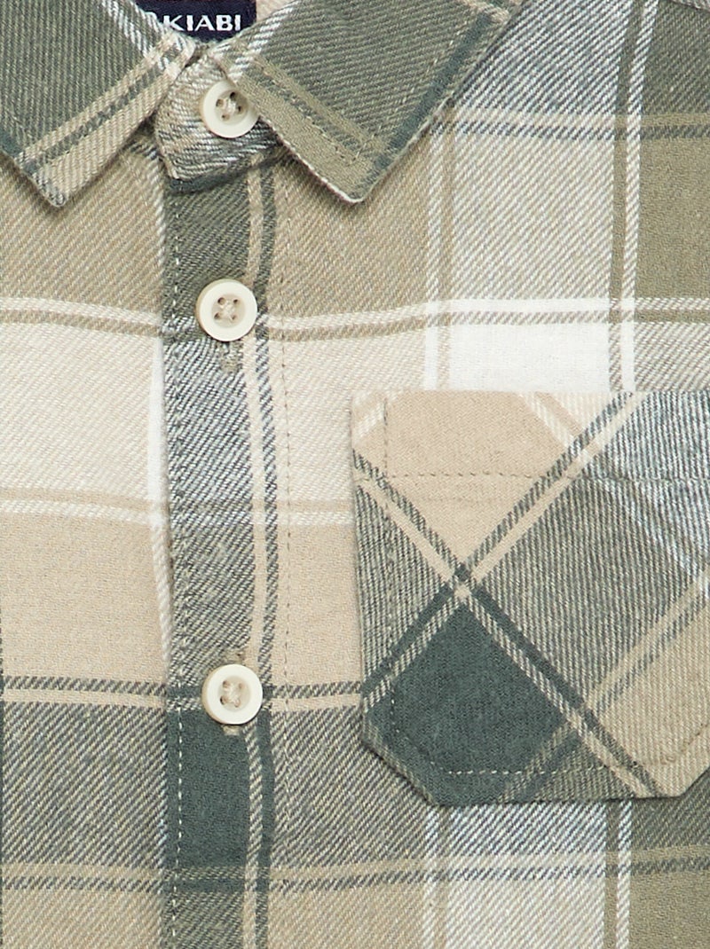 Camicia a quadri e a maniche lunghe Verde - Kiabi