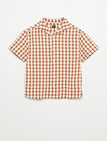Camicia a quadri e maniche corte