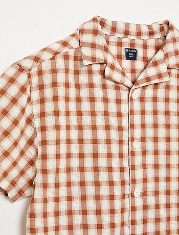 Camicia a quadri e maniche corte