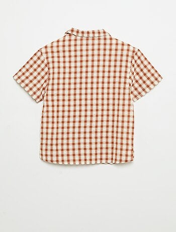 Camicia a quadri e maniche corte