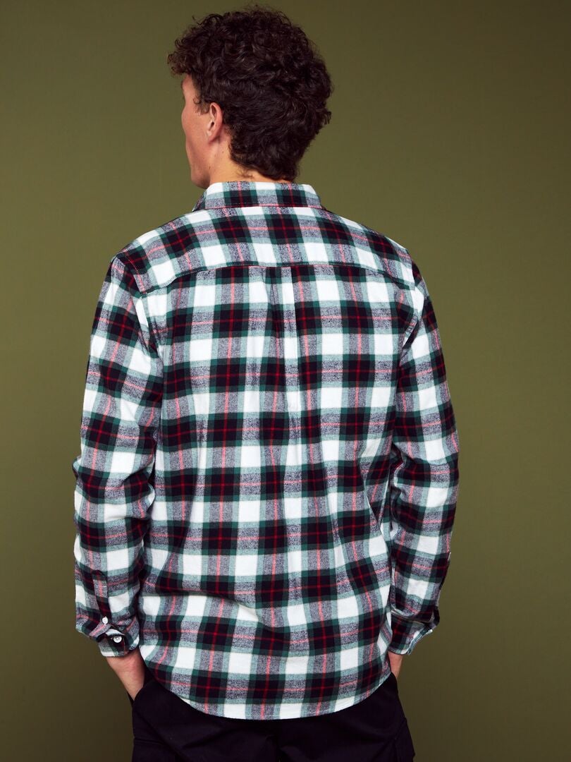 Match Camicia a quadri in flanella a maniche lunghe da donna