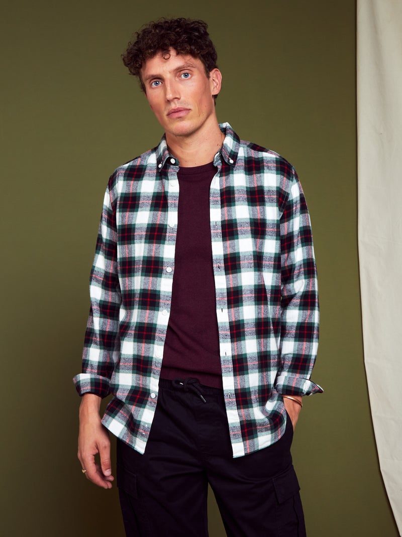 Camicia a quadri in flanella BIANCO - Kiabi