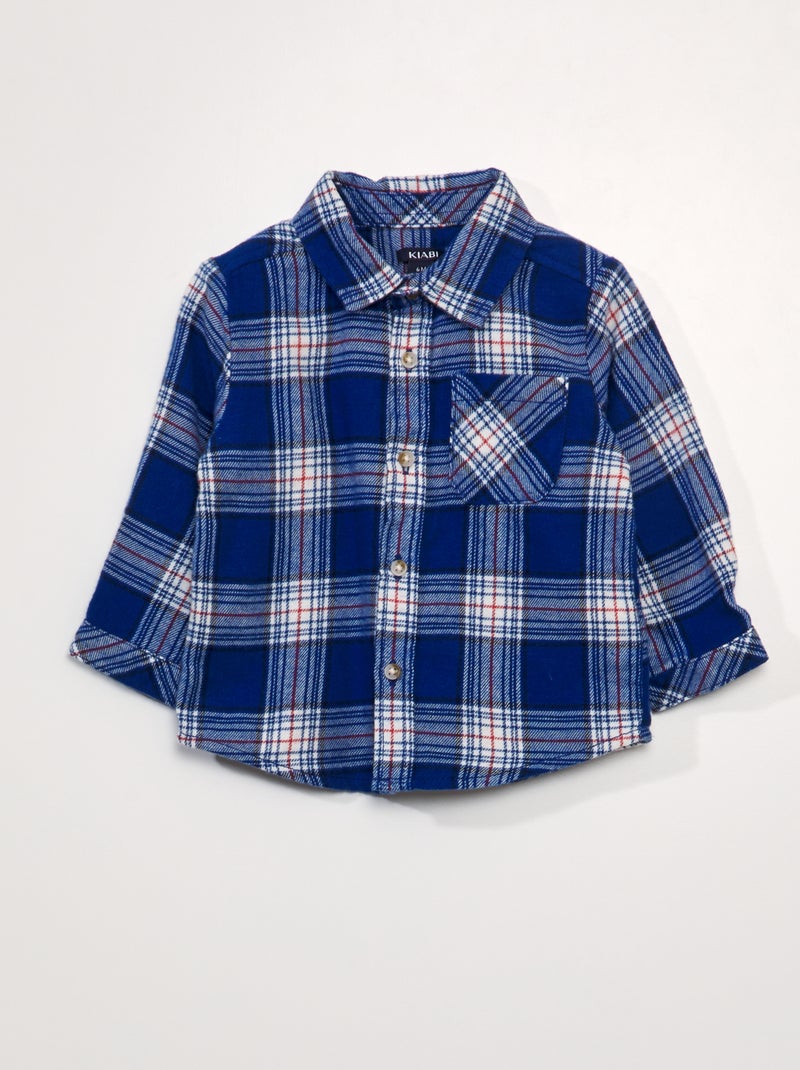 Camicia a quadri in flanella BLU - Kiabi