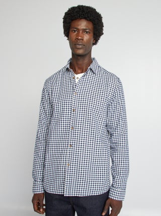 Camicia in flanella a quadri gialli
