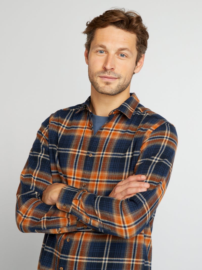 Camicia a quadri in flanella BLU - Kiabi