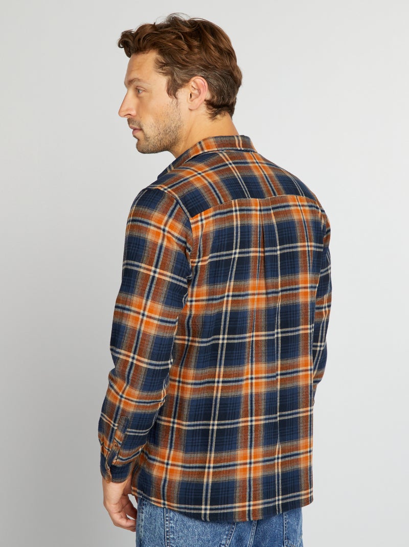 Camicia a quadri in flanella BLU - Kiabi